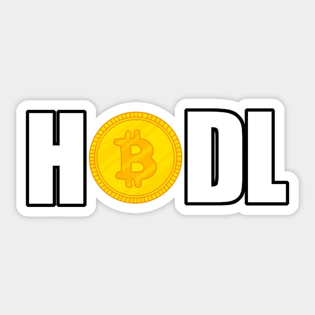 HODL Bitcoin - cryptocurrency inspired Sticker by WizardingWorld